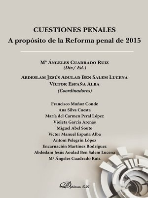 cover image of Cuestiones Penales. A propósito de la Reforma penal de 2015